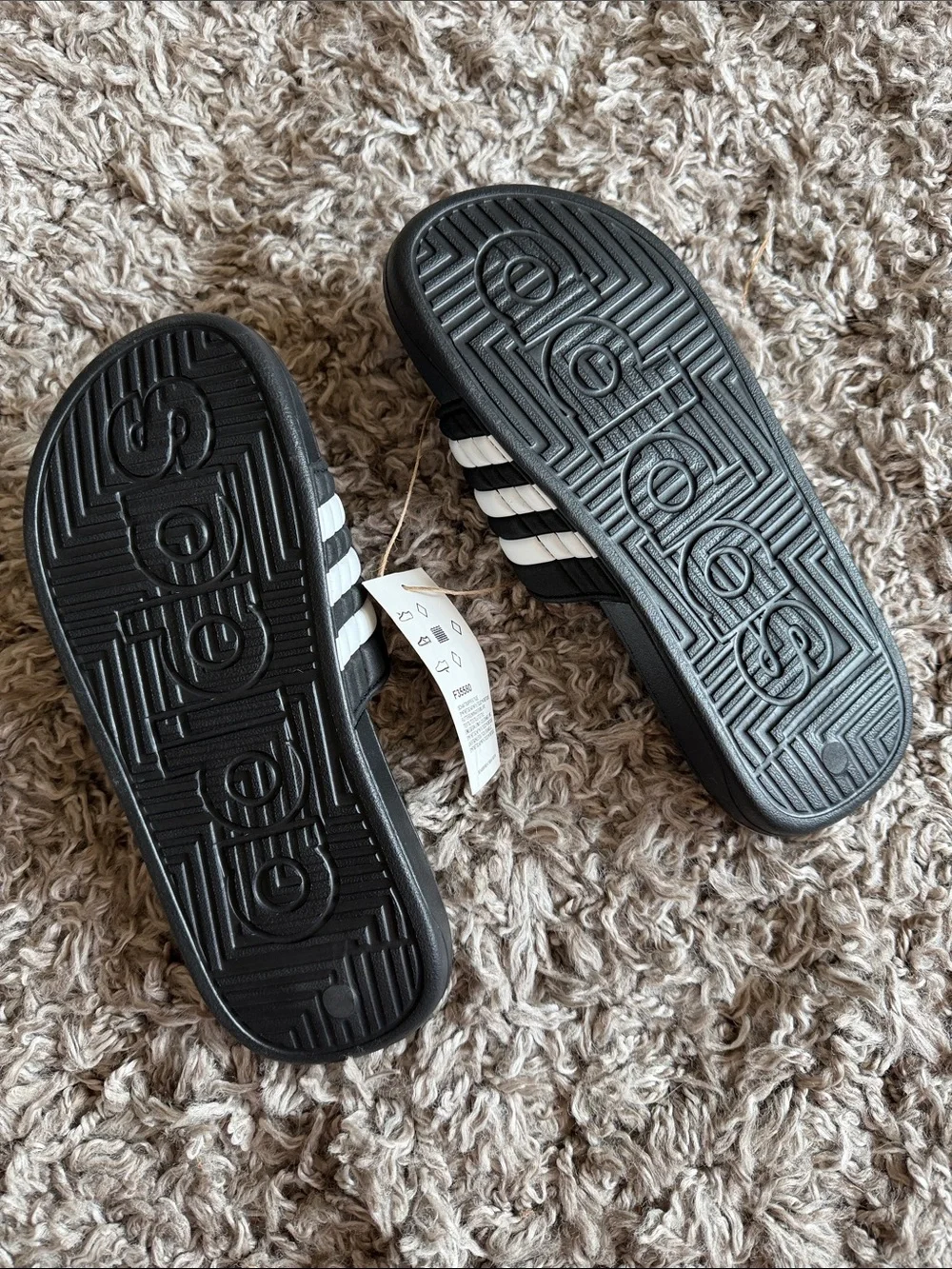 Adidas Adissage Velcro Slides Black/White (F35580) - Men's 5
